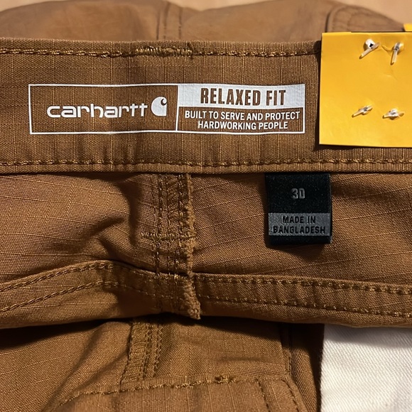 Carhartt Men's Rugged Flex Relaxed Fit Ripstop Cargo Shorts, Brown - Picture 5 of 8